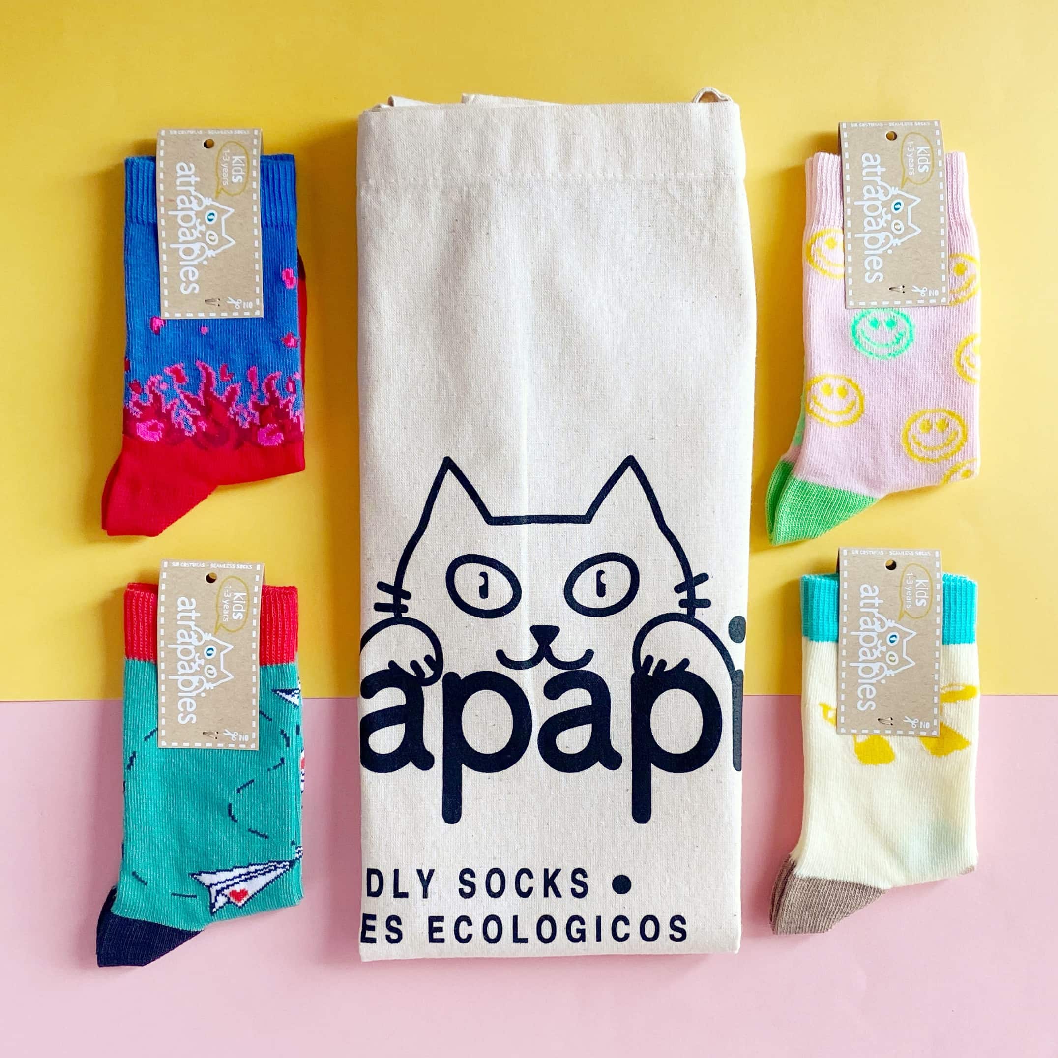 Pack tres calcetines lisos sostenibles para Niño TEX